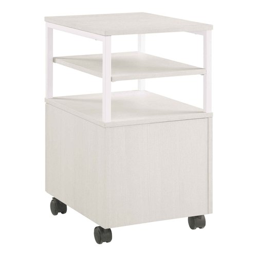 OSP Home Furnishings Contempo Mobile Cart, White