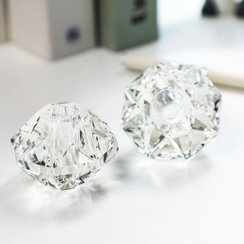 QFkris 2-Packs Crystal Fountain Pen Stand Glass Feather Pen Holder Crystal Pen & Pencil Holder Base for Office Desk Desktop Decoration Toothbrush Stand Gift for Students Teachers(2.2inch)