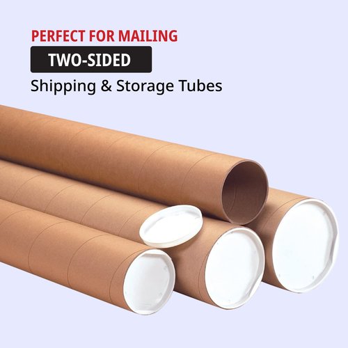 Tape Logic TLP3012K Mailing Tubes with Caps, 3 x 12, Kraft (Pack of 24)