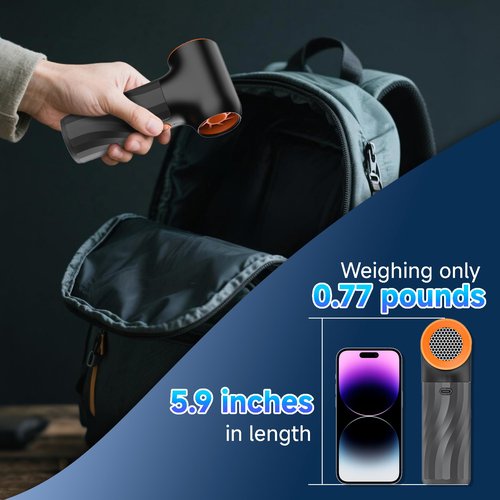 Compressed Air Duster, High-Speed 130,000 RPM Electric Air Duster, 3 Gear Portable Mini Turbo Fan Rechargeable Cordless Air Blower with Non-Slip Handle Jet Dry Blower for Keyboard PC Car Cleaning