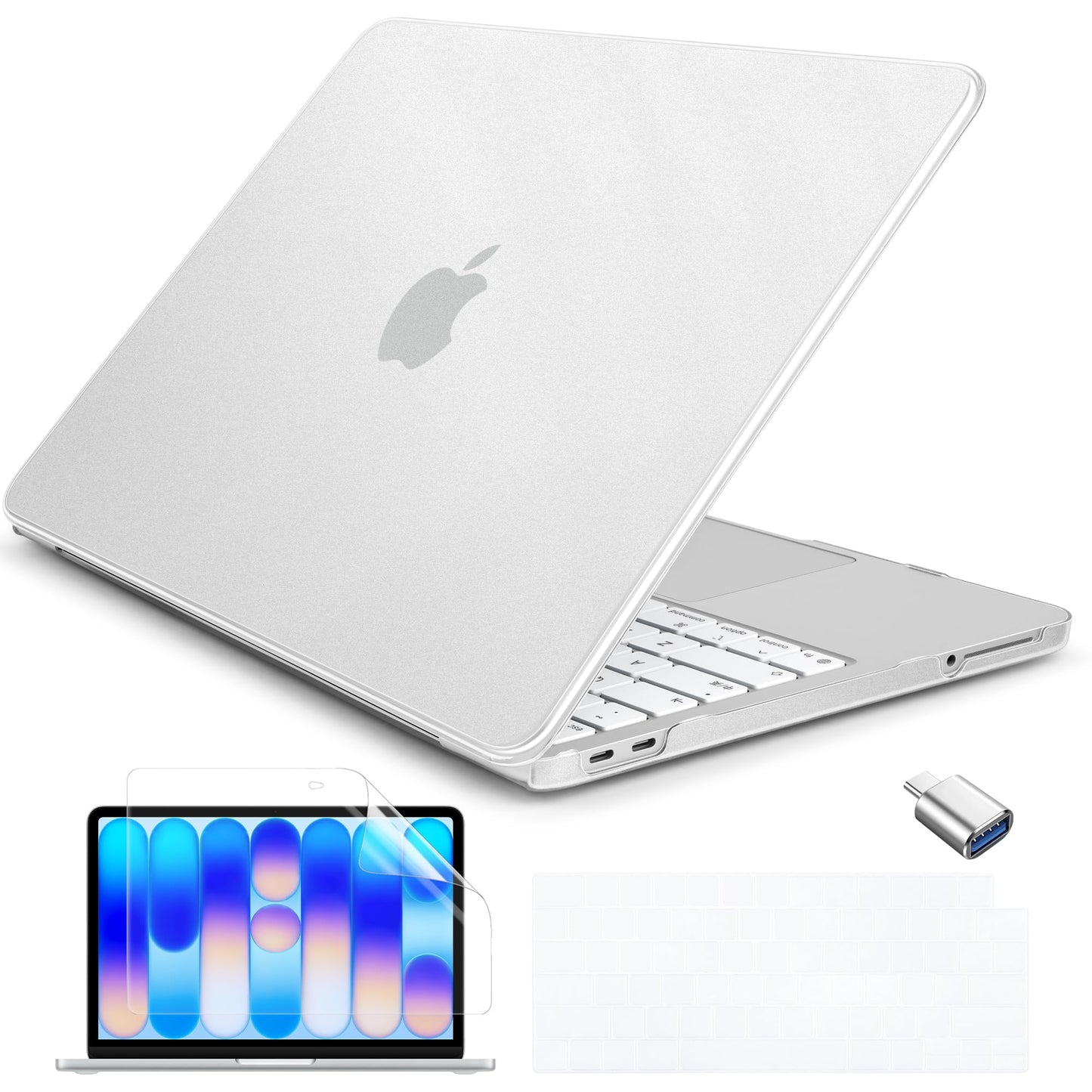 Batianda 4-in-1 Bundle for New MacBook Neo 13 inch Case 2026 Release Model A3404, 1.2mm Ultra-Slim Nano-Coated Matte Hard Shell Cover with Matched Keyboard Skin, Screen Protector, Translucent