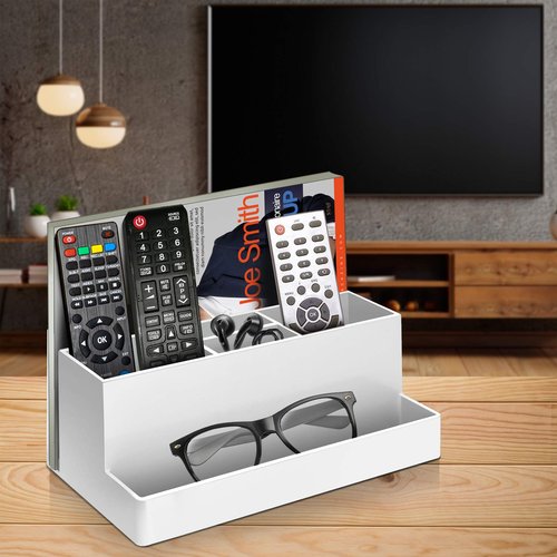 Acrimet Desktop Organizer - Multi Organizer Caddy Holder for Office, Home and School use (Plastic) (White Color)