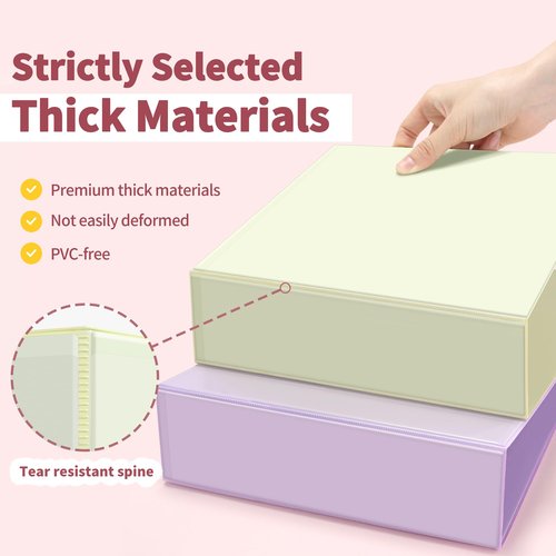 SUNEE 3 Ring Binder 3 Inch D Ring, Clear View Binder Three Ring PVC-Free (Fit 8.5x11 Inches) for School or Office Supplies, Assorted Pastel, 4 Pack