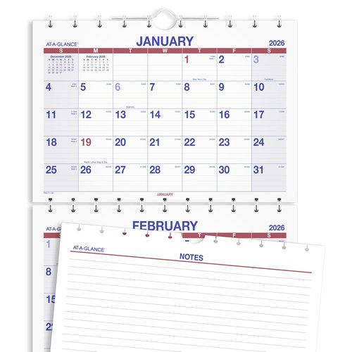 AT-A-GLANCE 2026 Wall Calendar, 12" x 26.5", Large, Three-Month, Move-A-Page (PMLF112826)