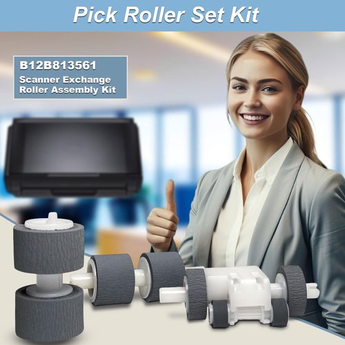 Upgraded B12B813561 Scanner Exchange Roller Kit, Feed Roller Kit Compatible with Epson DS-510 DS-520 DS-560