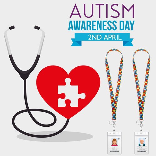 Outus Autism Puzzle Lanyards - Retractable Badge Reel & Cardholder Keychain | Cute Breakaway Design for Nurses & Teachers