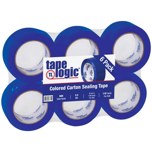 Aviditi Tape Logic 2 Inch x 110 Yard 2.2 Mil Blue, Heavy Duty Colored Packing Tape, 6 Pack, Perfect for Packing, Shipping, Moving, Home and Office
