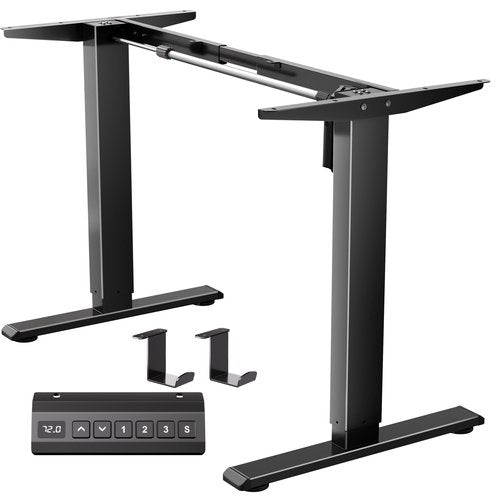 NICECOZY Electric Standing Desk Frame Workstation,Memory Controller Height Adjustment,Up to 47.2", Ergonomic Stand Up Desk Base for Home and Office, Black Frame Only