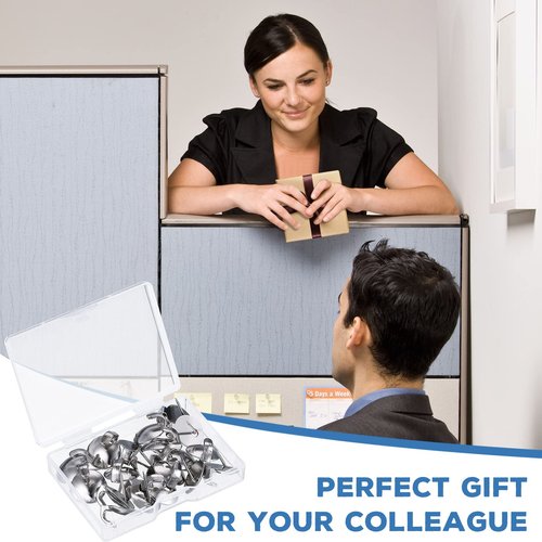 Ripeng 40 Pcs Cubicle Hooks for Fabric Wall, Cubicle Picture Hangers, Fabric Panel Wall Push Pin Hooks Wire Clips Metal Coat Hanger for 20 Lbs Office Kitchen Home Hanging Key Accessories