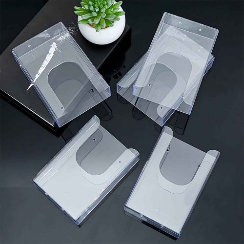 Blulu 20 Pcs Acrylic Brochure Holder Wall Mount, 4 x 6 Inches Clear Flyer Holder Rack, Plastic Pamphlet Stand with Nails for Magazine, Booklet, Card, Bookmark Display, Home Office and Church Supplies
