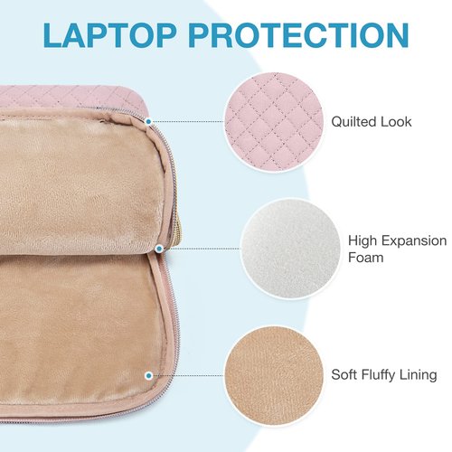 Laptop Sleeve with Travel Makeup Bag, BAGSMART Laptop Carrying Case and Cosmetic Bag Make Up Organizer Case Compatible with 13-13.3 inch Notebook,