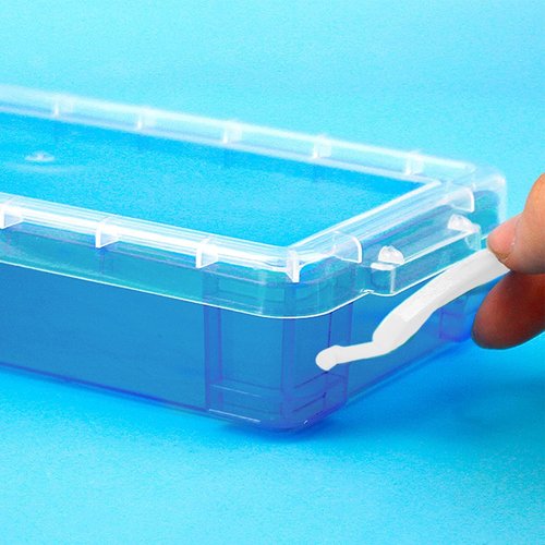 6 Packs Plastic Pencil Box, Stackable Clear Plastic Pencil Case Large Capacity Office Supplies Storage Organizer Box Brush Painting Pencils Storage Container Clear Stationery Case for Kids School