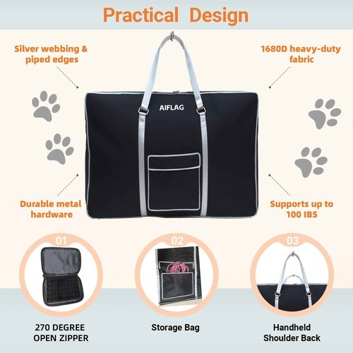 AIFLAG Carrying Case for Dog Crate & Playpen, All-in-One Storage Bag for Collapsible Pet Products, Portable Travel Carrier for Foldable Dog Bed, Cat Bed and Pet Supplies