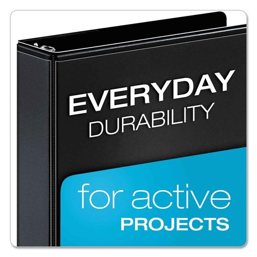 Cardinal Performer 3-Ring Binder, 5", Locking Slant-D Rings, 1,050-Sheet Capacity, ClearVue Presentation Binder, Nonstick, PVC-Free, Black (17951)
