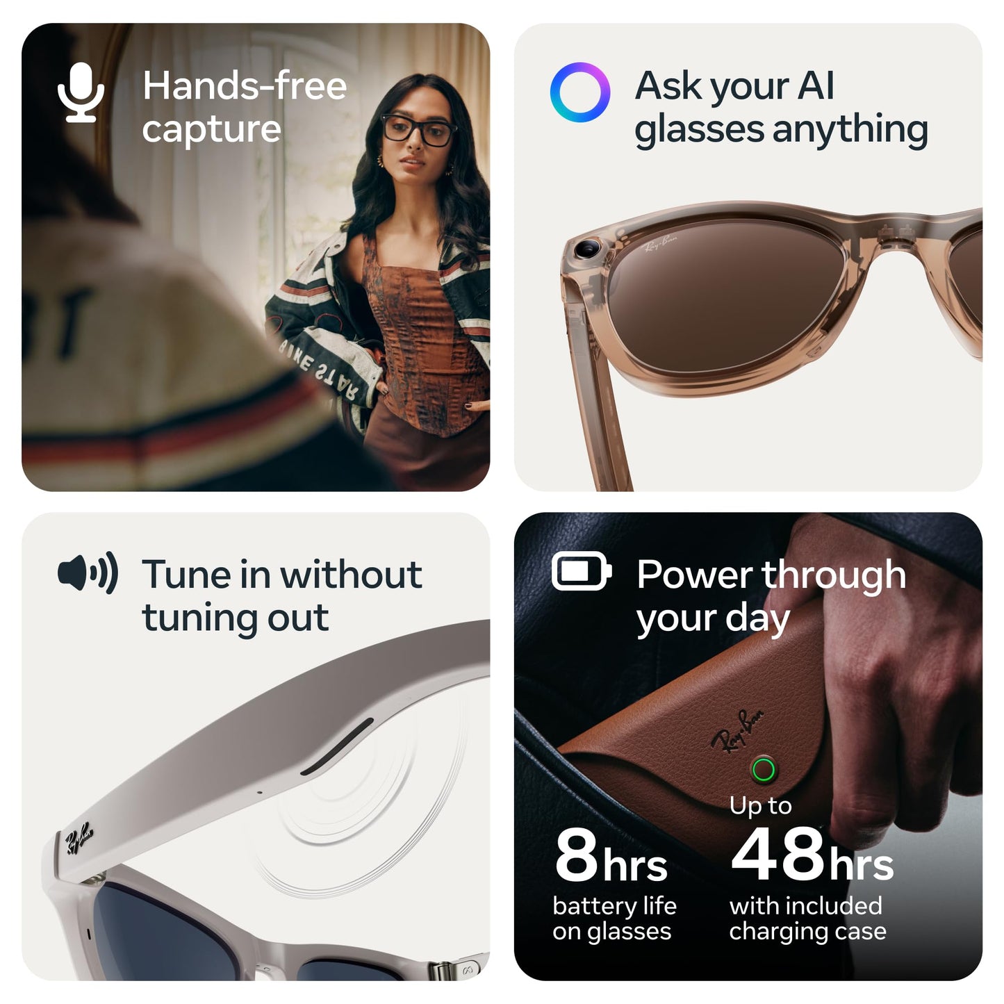 Meta Ray-Ban (Gen 2), Wayfarer, Matte Black | Smart AI Glasses for Men, Women — 2x Battery Life — 3K Ultra HD — 12 MP Ultra-Wide Camera, Audio, Video Recording — Clear Lenses — Wearable Technology