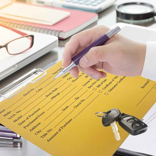 EZ Line Printed Vehicle Deal Record Envelopes 9x12 Jackets 100 Pack (Light Blue Simple)