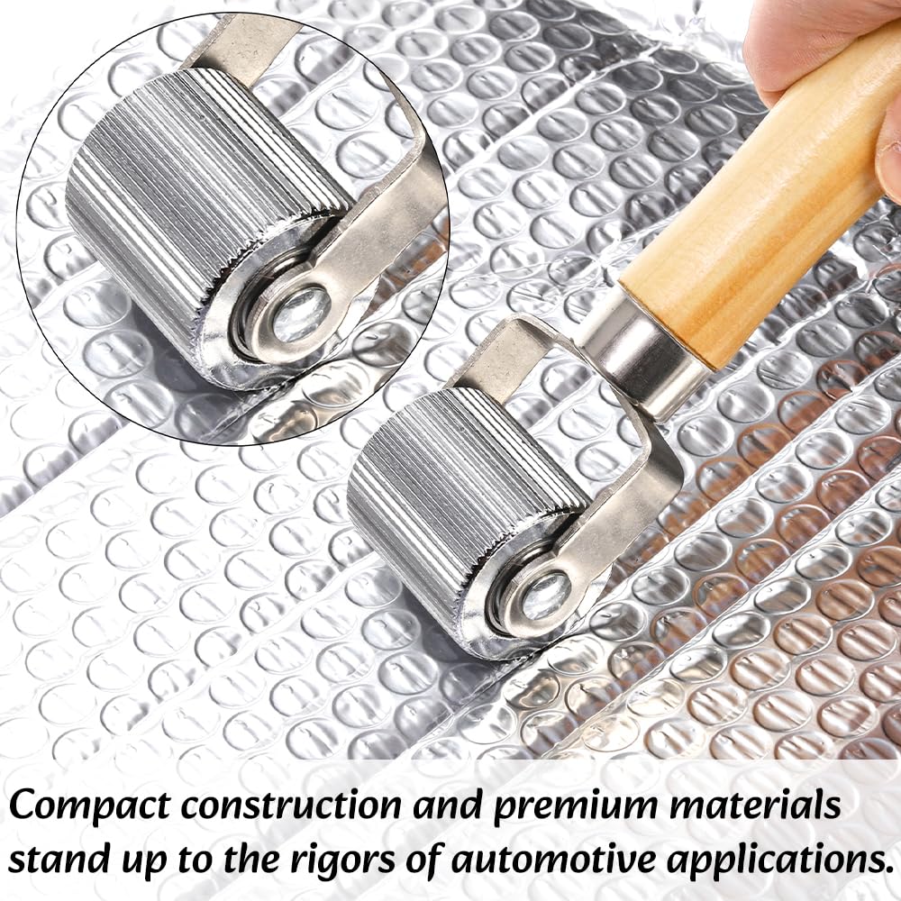 YOUEON 4 Pack Car Sound Deadening Roller Metal Insulation Tool, Sound Deadener Roller Set, Seam Roller, Bearings Equipped Wheel Roller for Car Sound Deadening Mat and Wallpaper Application