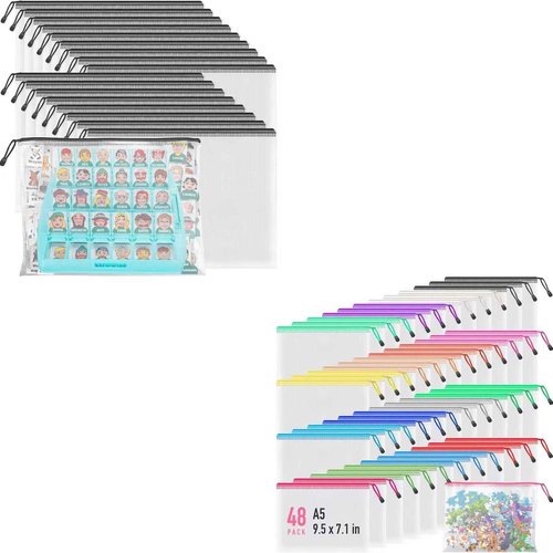 Umriox Zipper Pouch Bundle (18PCS 16.9x12.4 in & 48PCS 9.5x7.1 in)