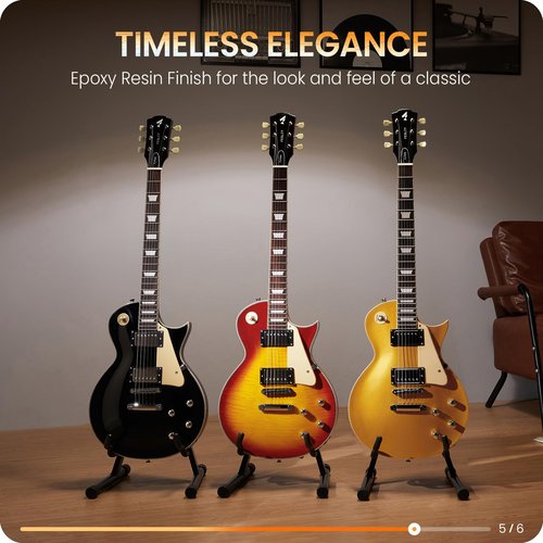 Fesley LP Electric Guitar with Arched Top:39" Solid Body Electric Guitars with Mahogany Body and Rosewood Fretboard,Electric Guitar with Humbucker Pickups, Guitarra Eléctrica with Alice String,Black
