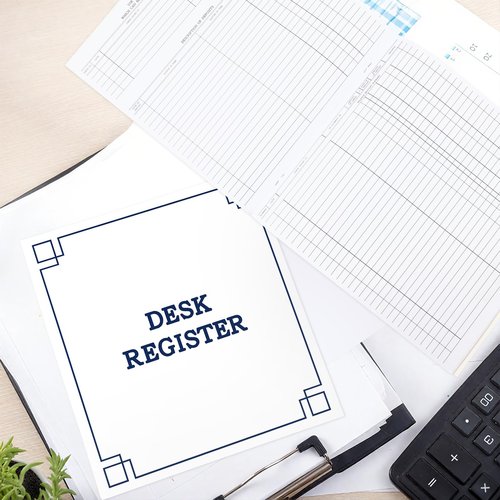 Kosiz 5 Pcs Large Check Registers for Desk Transaction Registers for Business Checks Personal Printed Checkbooks Cover Transaction Executive Ledgers Deskbook Office Supplies 8. 5 x 9. 25 Inch