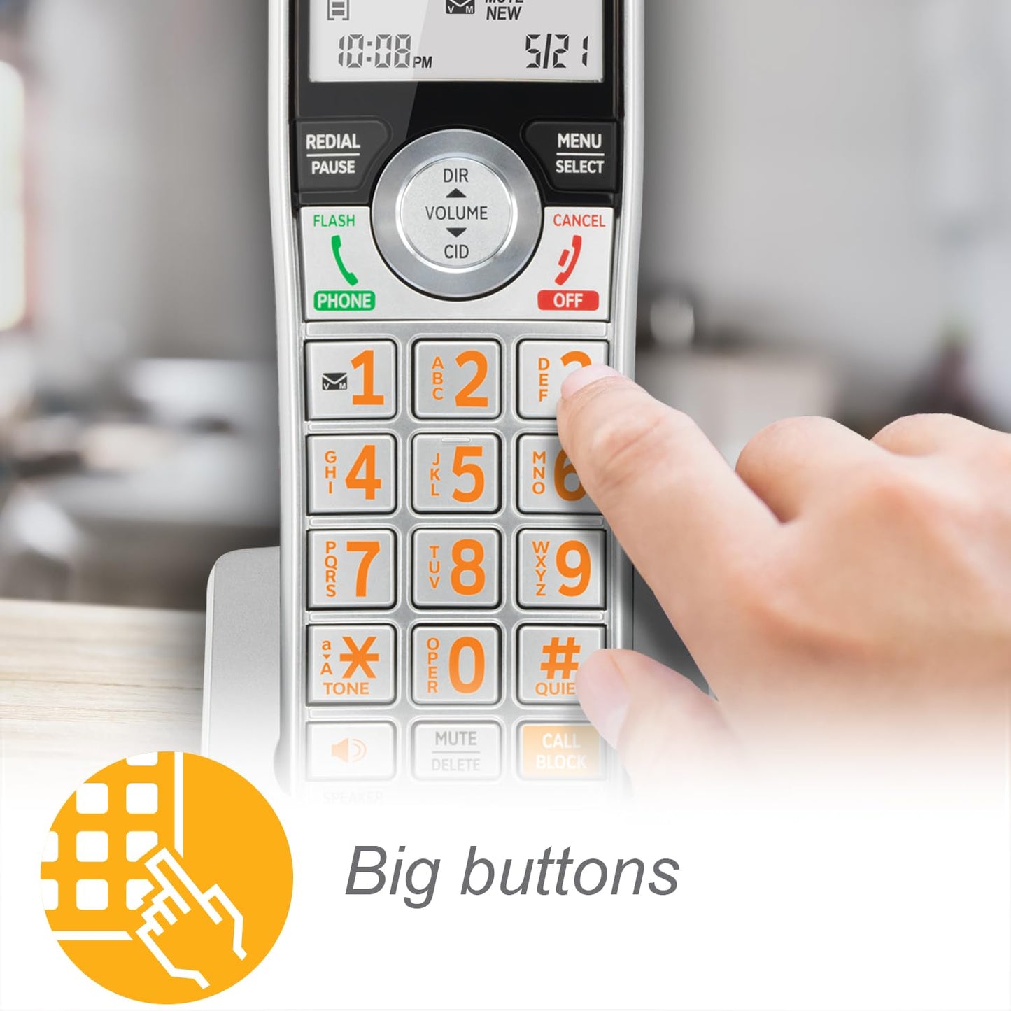 AT&T CL82207 DECT 6.0 2-Handset Cordless Phone for Home with Answering Machine, Call Blocking, Caller ID Announcer, Intercom and Unsurpassed Range, Silver