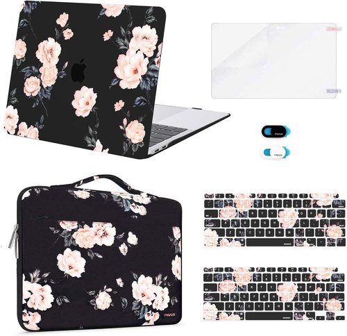 MOSISO MacBook Air 13 Inch Case - Durable Hard Shell with Keyboard Skin & Webcam Cover | Black