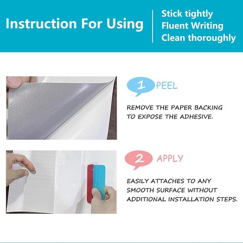 Dry Erase Board Sticker | Removable Whiteboard Sheets - 8.27''x11.69'' for Home & Office (White - 2 Pcs)