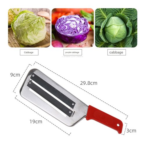 Stainless Steel Shredder Knife,Stainless Steel Dual Blade Julienne Cutter,Cabbage Shredder For Coleslaw,Multifunctional Vegetable Shredders For Sauerkraut,Coleslaw,Vegetables (Red)