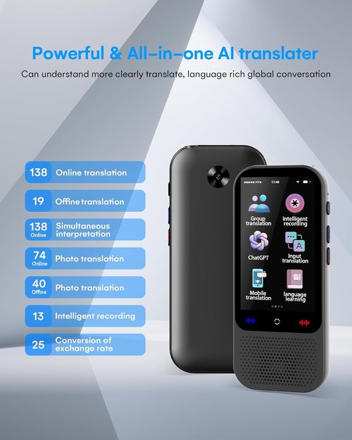 S80 Pro Language Translator Device - AI-Powered, Real-Time Translation | Compact & Portable