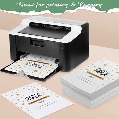 Jutom 500 Sheets Shimmer Cardstocks 8.5 x 11 Inch Pearl White Metallic Paper 80lb 230gsm Double Sided Printer Paper for Wedding Birthday Craft Certificate DIY Card Making