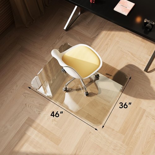 Lakenyon 36" x 46" Glass Chair Mat, Chair Mat for Carpet, Tempered Glass Floor Mat for Home/Office/Carpet, Desk Chair mat