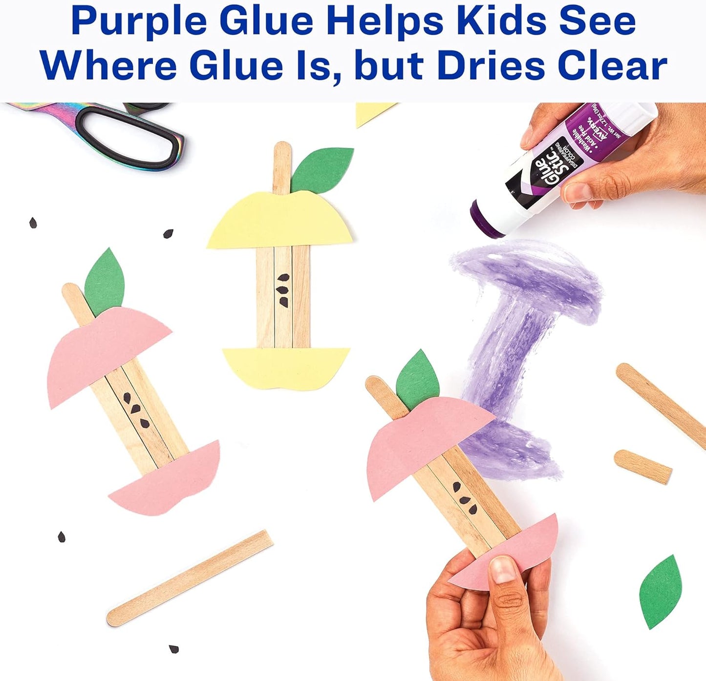Avery Glue Stic - Disappearing Purple Washable Glue - 1.27oz, 6 Sticks Per Pack, 2-Pack Total 12