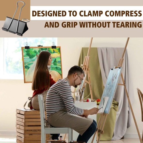 Jetec 50 Pcs 3 Inch Jumbo Binder Clips Extra Large Binder Clips Bulk Black Big Heavy Duty Metal Giant Large Paper Clamps for Office and Home Supplies Organization Kitchen Food Bags Drawing