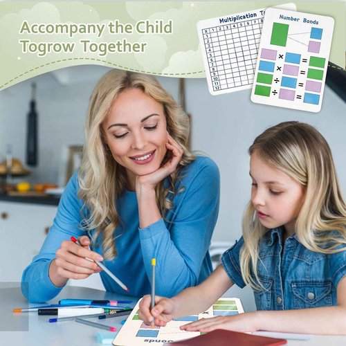 LAIAMER 24 Set Multiplication Chart WhiteBoard, 9" x 12" Double Sided Dry Erase Multiplication Flash Cards Times Table Chart Math Manipulatives for Kids Students 1st/2nd/3rd/4th Grade Home Supplies
