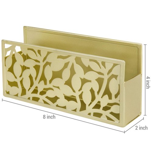 MyGift Magnetic Dry Erase Marker Holder Brass Metal for Whiteboard,Dry Erase Markers and Accessories Storage Basket Organizer with Floral Cutout Design