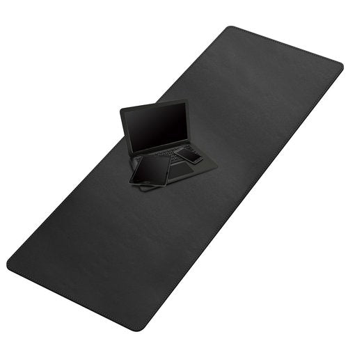 Cacoy 63" x 24" Leather Desk Mat, XXXL Computer Mat for Desk, PU Leather Desk Pad Blotter, Large Gaming Keyboard Mouse Pad, Waterproof Desk Protector for Office and Home, Black