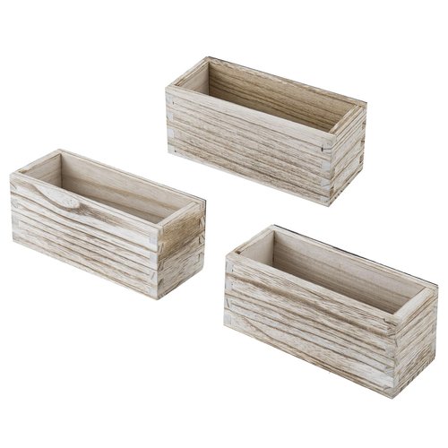MyGift Rustic Torched Wood Magnetic Dry Erase Marker Holder for Whiteboard Accessories Organizer Bins, Set of 3