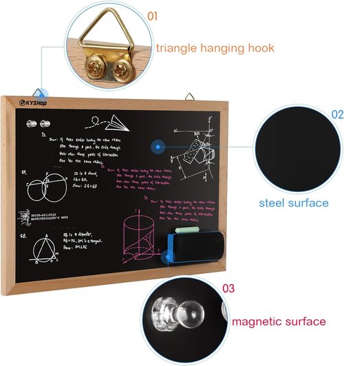 Magnetic Chalk Board - 24" X 18" Natural Wood Framed Blackboard for Home, Kitchen & School Decor
