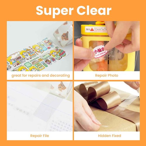 TAPEBEAR Storage Packaging Tape - 48 Rolls Super Clear 2.7mil x 1.88" x 55 Yards Packing Tape - Heavy Duty, Transparent, Long Lasting for Storage and Packing - 2640 Total Yards