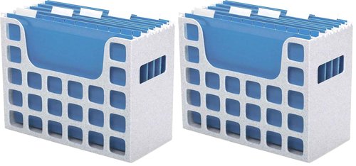 Pendaflex 23054 Desktop File w/Hanging Folders, Letter, Plastic, 12 1/4 x 6 x 9 1/2, Granite (Pack of 2)