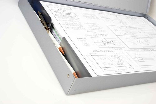 11x17 Clipboard Aluminum Storage Box Featuring a High Capacity Clip