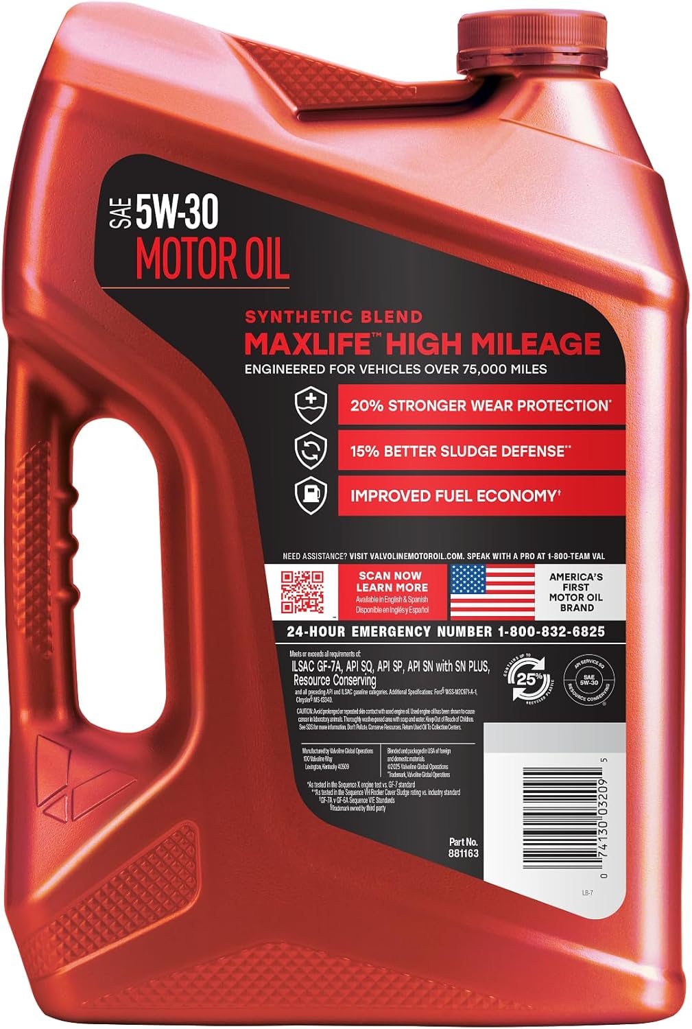 Valvoline MaxLife 5W-30 High Mileage Synthetic Blend Motor Oil - 5 Quart for Enhanced Engine Protection