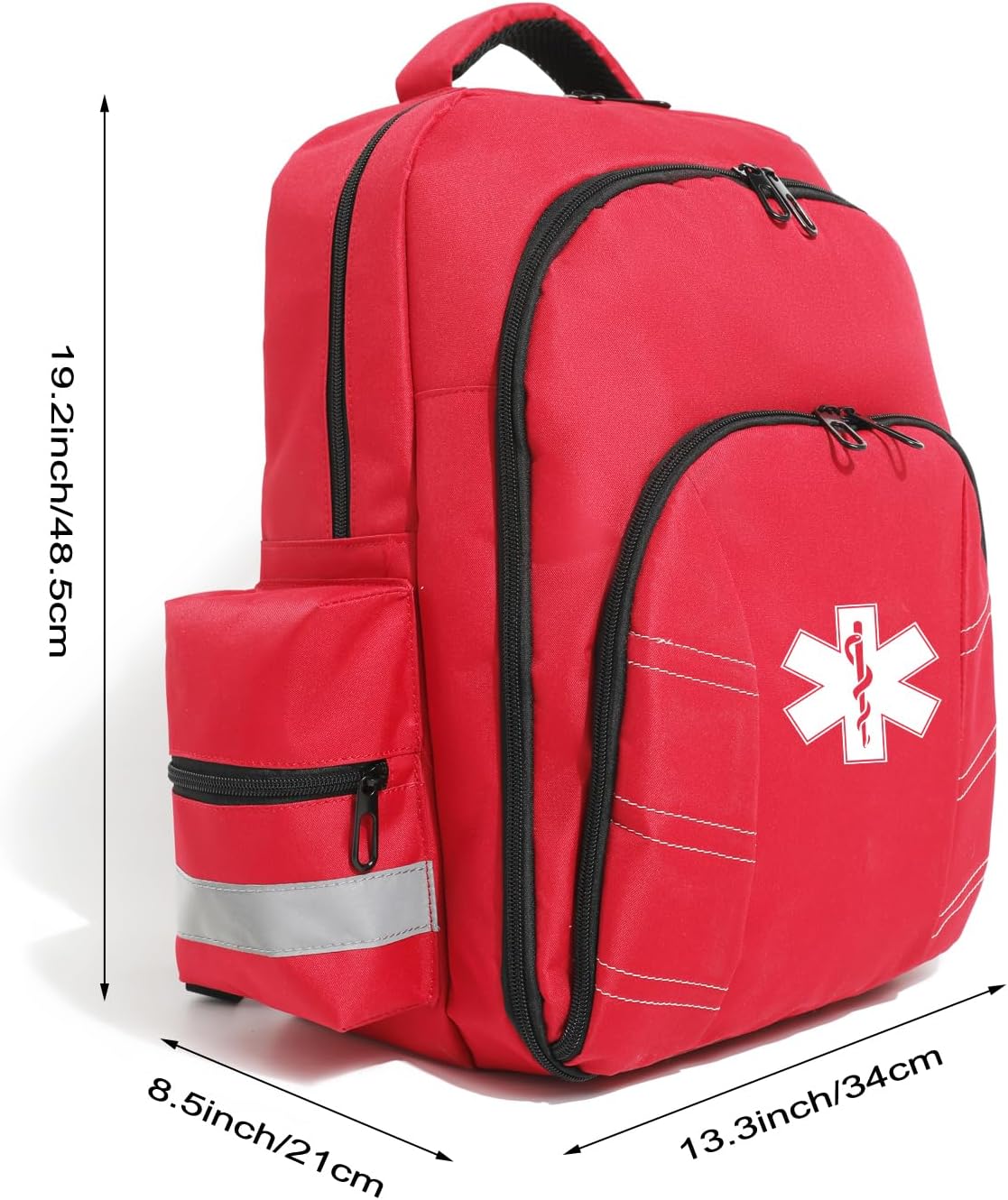 Skiennix Red Medicine Backpack - Empty First Aid Bag for Trauma & Safety | Ideal for EMS & Nurses