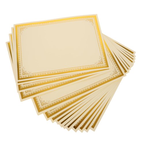 Parliky 30Pcs Blank Certificate Paper for Awards and Diplomas Gold Foil Compatible with Inkjet Printers for Graduation and Recognition Ceremonies