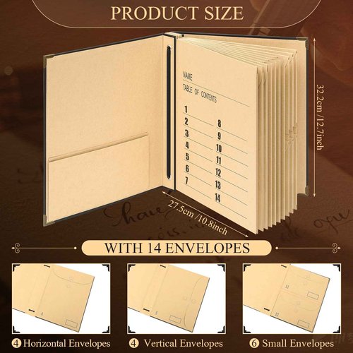 Marspark Important Document Organizer with Labels, Expanding File Folder, Family Document Organizer Binder for Important Papers, Letters, Photos, Passports(Black)