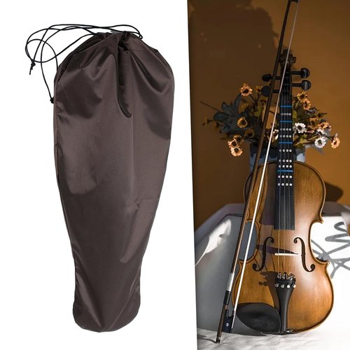 Generic Portable Violin Bag for Dust Protection, Musical Instrument Carrying Case, Coffee