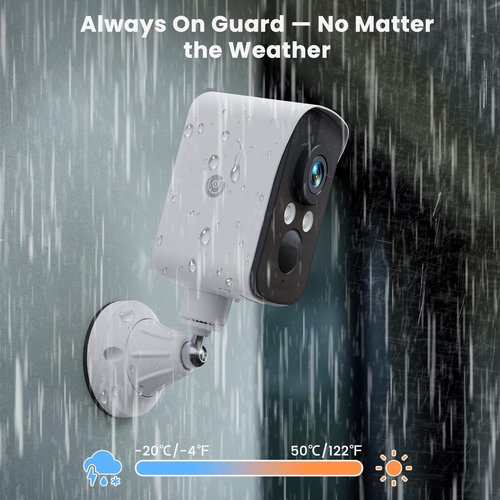 300° Pan Wireless Outdoor Security Camera, No Subscription Free 7-Day Cloud/SD, Free Human Detection, Magnetic Mount, Battery Powered Cam, 2.4G WiFi, 2K, Night Vision, 2-Way Talk, Home Security, IP65