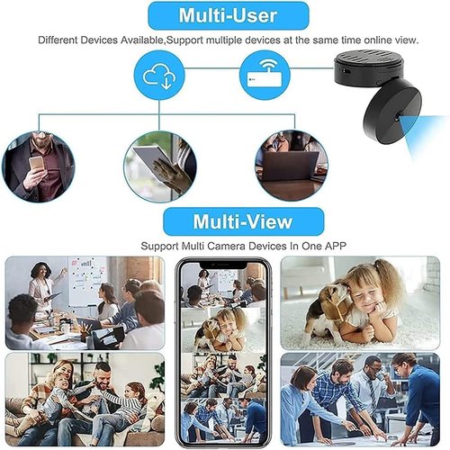 CIKSONT Secret Security Camera, Hidden Camera Wireless, Mini Wire-Free Monitor with Night Vision Function, WiFi Camear Outdoor Wireless 1080p HD (Black, 3)