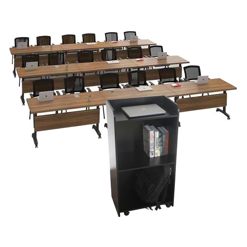 EastSideHX Lecterns & Podiums, Podium Stand with Wheels and Storage Layer, Portable Podium Reception Desk, Suitable for Church pulpits, Mobile lecterns for Meetings, and classrooms Black