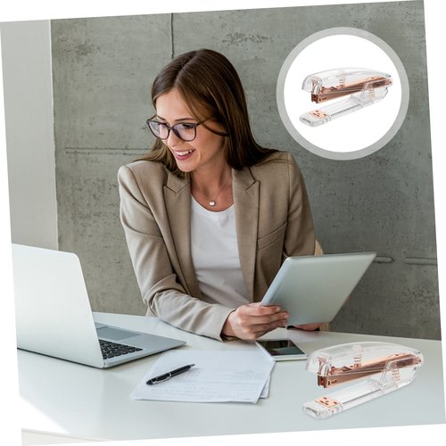 Holibanna 1Pc Transparent Stapler Simple Office Supply for Binding Lightweight Compact Book Binding Tool for School Home and Travel Elegant Design